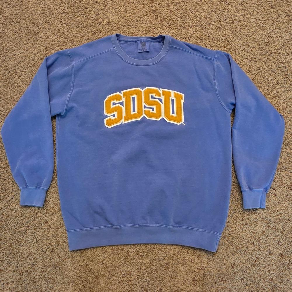 South Dakota State University Sweatshirt Mens Medium Blue SDSU Comfort Colors